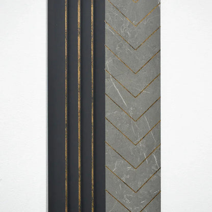 Set 5 panouri decorative, riflaj, polimer rigid, Naimeed D5503, 270x16x1cm, Gri