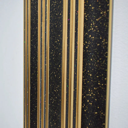 Set 5 panouri decorative, riflaj, polimer rigid, Naimeed D5504, 270x30x0.5cm, Negru/Auriu