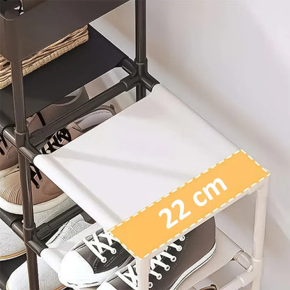 Pantofar, Naimeed D5546, raft incaltaminte, polita multifunctionala, 95 x 22 x 108 cm, alb-negru