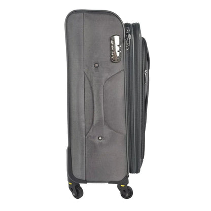 Set 3 trolere voiaj, Naimeed D5589, 4 roti duble 360 grade, material impermeabil, inchidere cifru, Gri