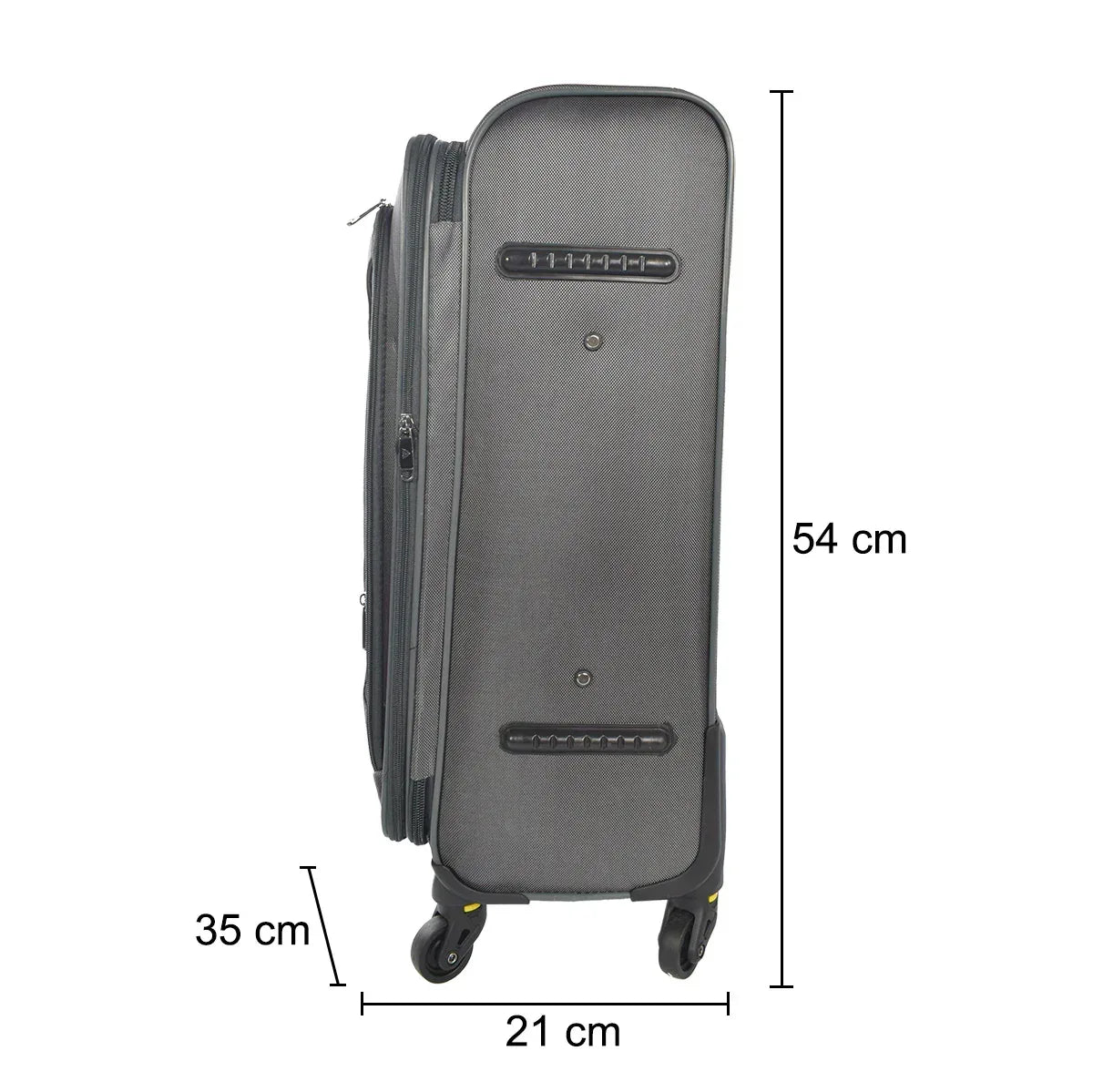 Set 3 trolere voiaj, Naimeed D5589, 4 roti duble 360 grade, material impermeabil, inchidere cifru, Gri