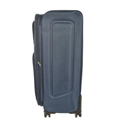 Set 3 trolere voiaj, Naimeed D5593, 4 roti duble 360 grade, material textil, inchidere cifru, Albastru