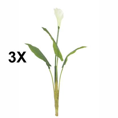 Floare artificiala, Calla fara ghiveci, Naimeed D5600, 113x78 cm, Alb
