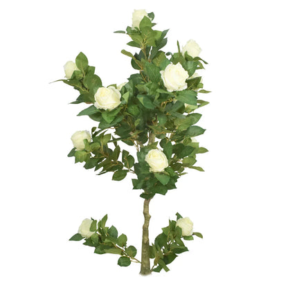 Copac artificial, Trandafir fara ghiveci, Naimeed D5611, 125x65 cm, Alb