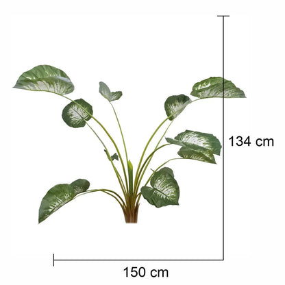 Planta artificiala, Caladium fara ghiveci, Naimeed D5614, 134x150 cm, Verde