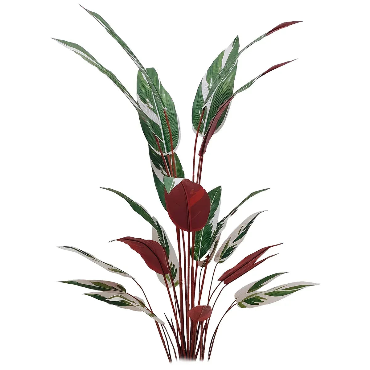 Planta artificiala, Stromanthe Sanguinea fara ghiveci, Naimeed D5619, 140x30 cm, Alb