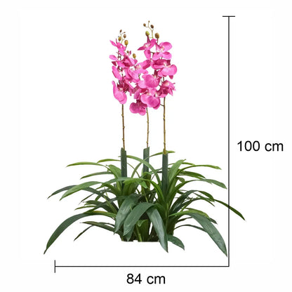 Floare artificiala, Orhidee molie fara ghiveci, Naimeed D5621, 100x84 cm, Roz