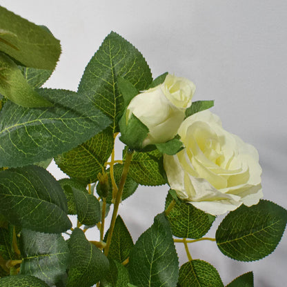 Floare artificiala, Trandafir fara ghiveci, Naimeed D5625, 75x54 cm, Alb