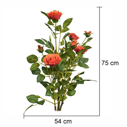 Floare artificiala, Trandafir fara ghiveci, Naimeed D5625, 75x54 cm, Portocaliu