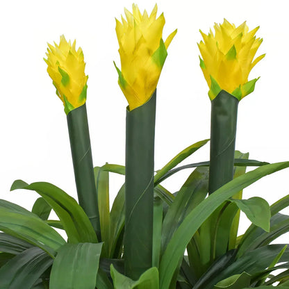 Floare artificiala, Guzmania fara ghiveci, Naimeed D5627, 70x75 cm, Galben