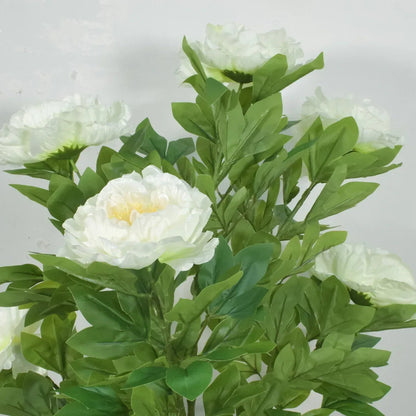 Floare artificiala, Bujor Chinezesc fara ghiveci, Naimeed D5632, 90x60 cm, Alb
