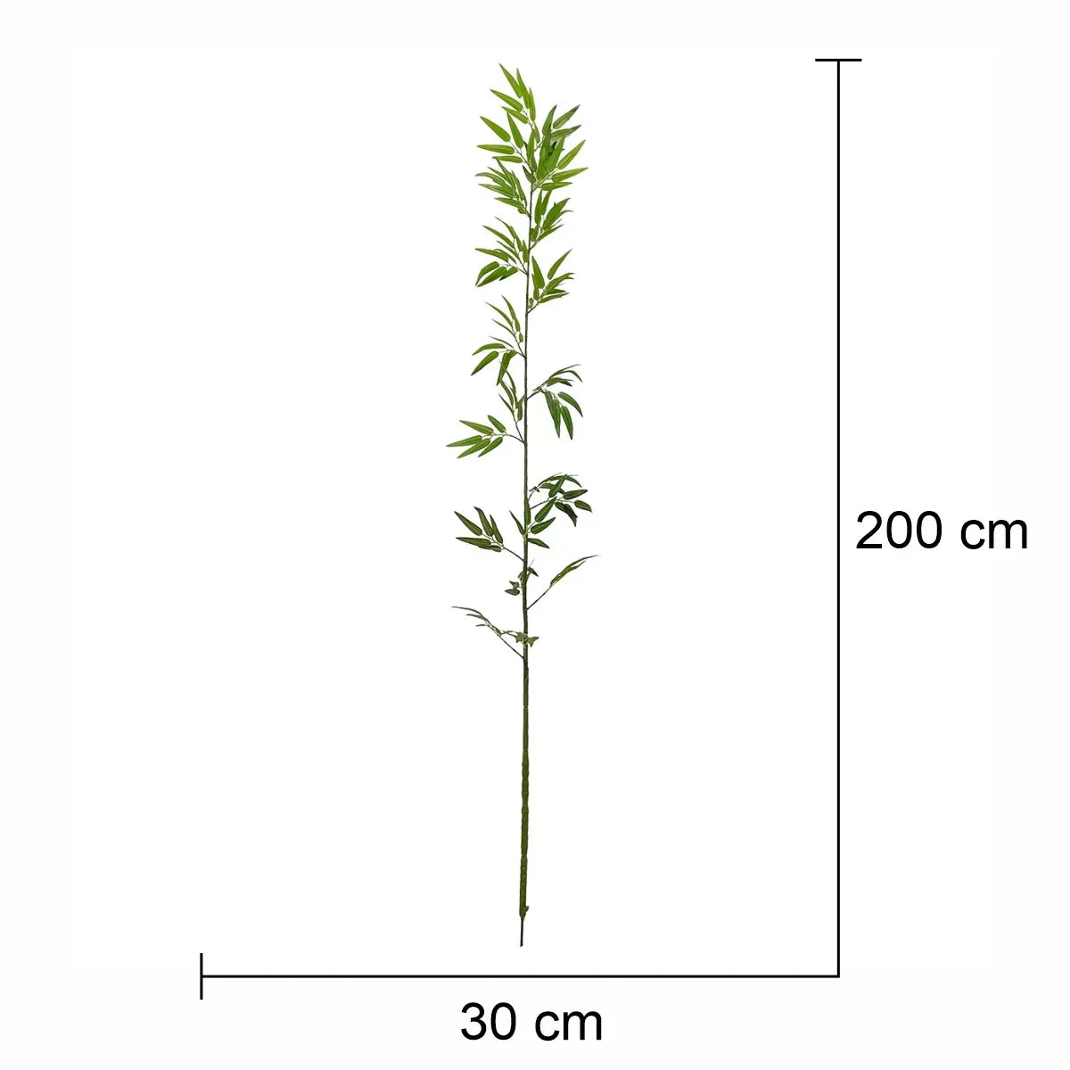 Crenguta decorativa cu frunze,bambus , Naimeed D5637, 200x30 cm, Verde