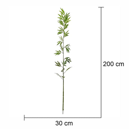 Crenguta decorativa cu frunze,bambus , Naimeed D5637, 200x30 cm, Verde