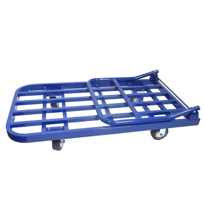 Carucior pliabil, platforma transport marfa, Naimeed D5653, roti silentioase, 120x65x86cm, 400kg, Albastru