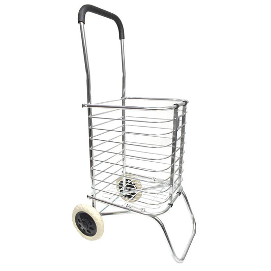 Carucior de piata pliabil, din aluminiu, Naimeed D5662, 2 roti, 30 L, 40x37,5x91 cm, 20kg, Argintiu