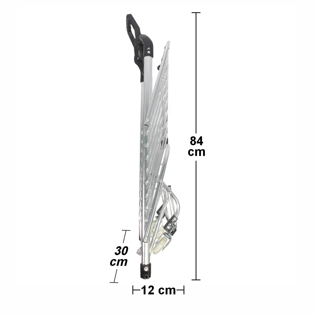 Carucior de piata pliabil, din aluminiu, Naimeed D5662, 2 roti, 30 L, 40x37,5x91 cm, 20kg, Argintiu