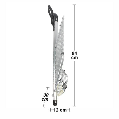 Carucior de piata pliabil, din aluminiu, Naimeed D5662, 2 roti, 30 L, 40x37,5x91 cm, 20kg, Argintiu