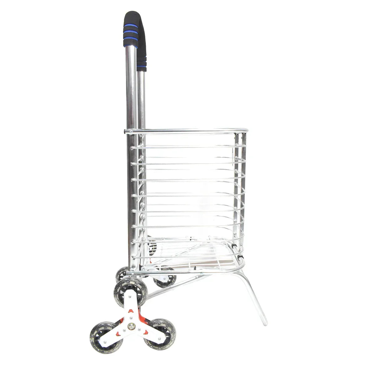 Carucior de piata pliabil, din aluminiu, Naimeed D5663, 6 roti, 30 L, 50x39x91 cm, 20kg, Argintiu