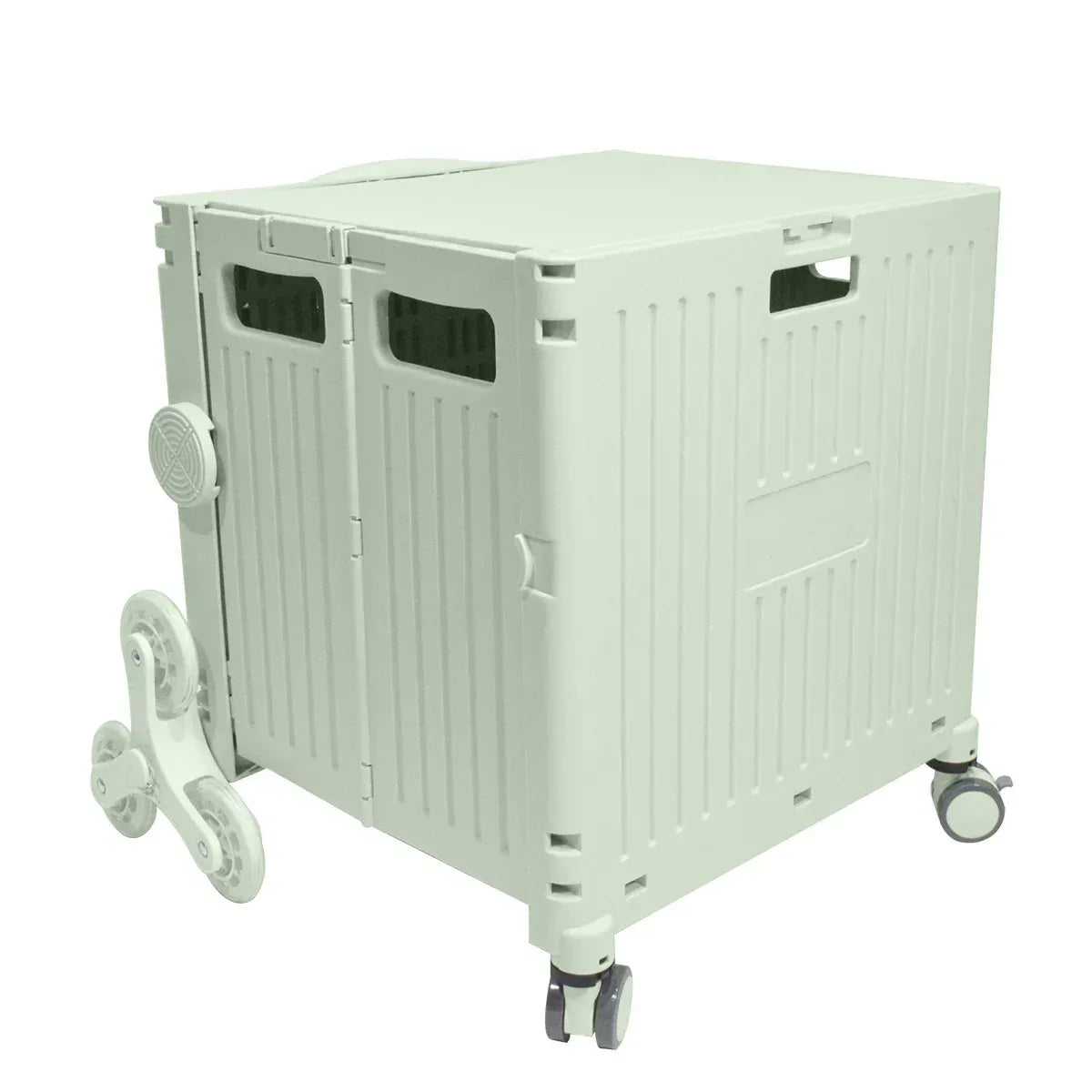 Carucior pliabil, Naimeed D5673, 8 roti, sistem blocare si rulare lina, maner extensibil, capac retractabil, 45 L, 30kg, 43x40x48cm, Turcoaz