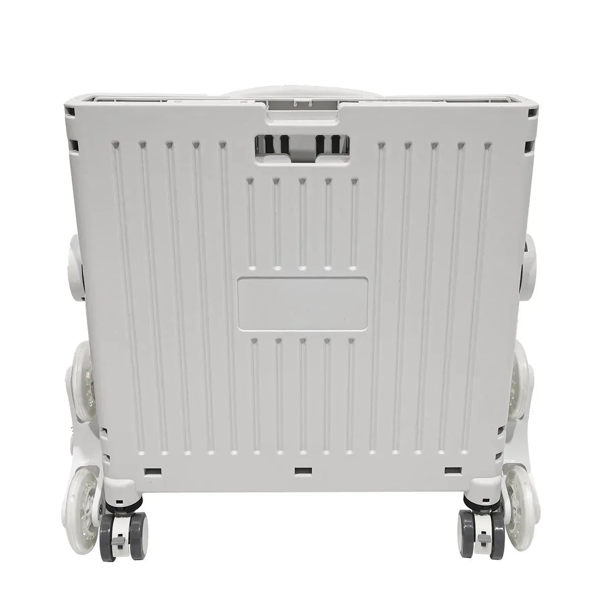 Carucior pliabil, Naimeed D5674, 8 roti, sistem blocare si rulare lina, maner extensibil, capac retractabil, 45L, 30kg, 43x40x48cm, Alb