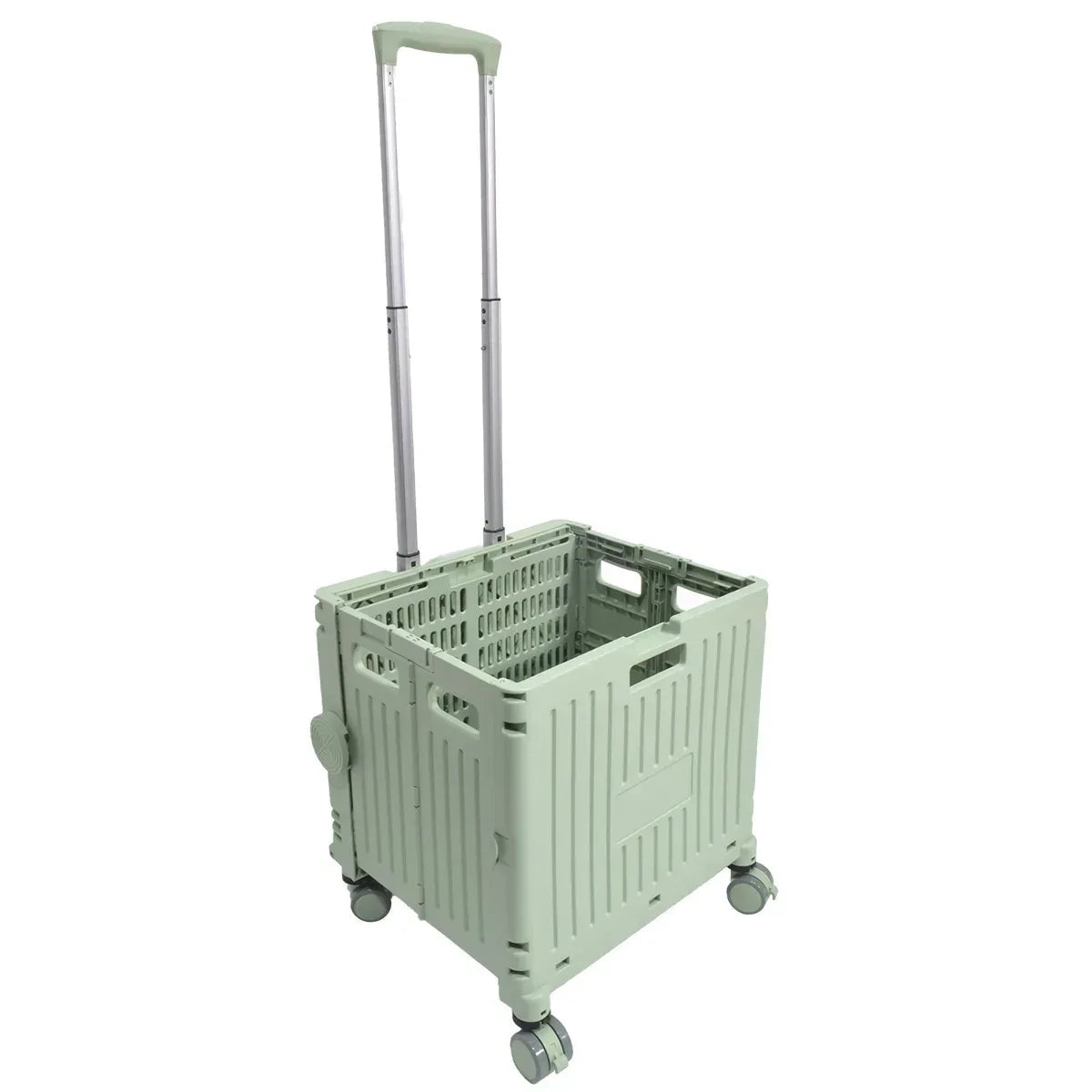 Carucior pliabil, Naimeed D5675, sistem blocare, maner extensibil, capac retractabil, 30 L, 39x35x48cm, Turcoaz