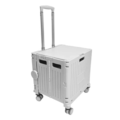 Carucior pliabil, Naimeed D5676, sistem blocare, maner extensibil, capac retractabil, 30 L, 30kg, 39x35x48cm, Alb