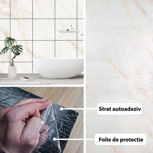 Rola panou autoadeziv, Naimeed D5681, design modern, 2mm grosime, 60x300cm, Crem