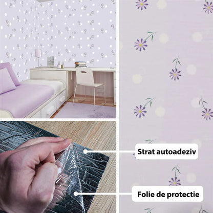 Rola panou autoadeziv, Naimeed D5688, design modern, 2mm grosime, 60x300cm, Mov