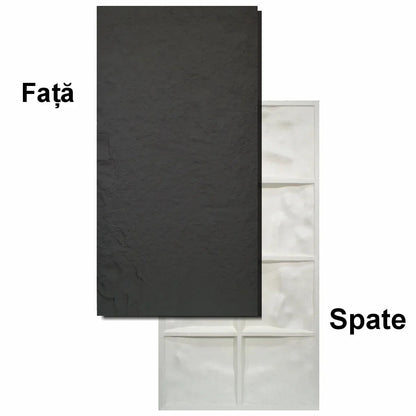 Set 4 x Panou Decorativ 3D, Naimeed D5736, ultrausor, design elegant, PU, 120 x 60 x 3 cm, Negru