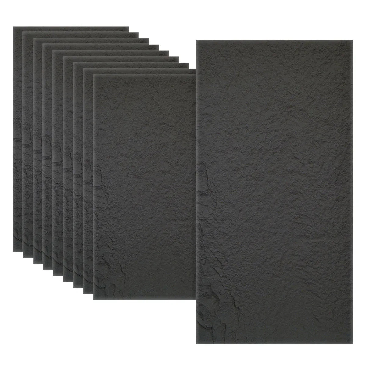 Set 10 x Panou Decorativ 3D, Naimeed D5736, ultrausor, design elegant, PU, 120 x 60 x 3 cm, Negru