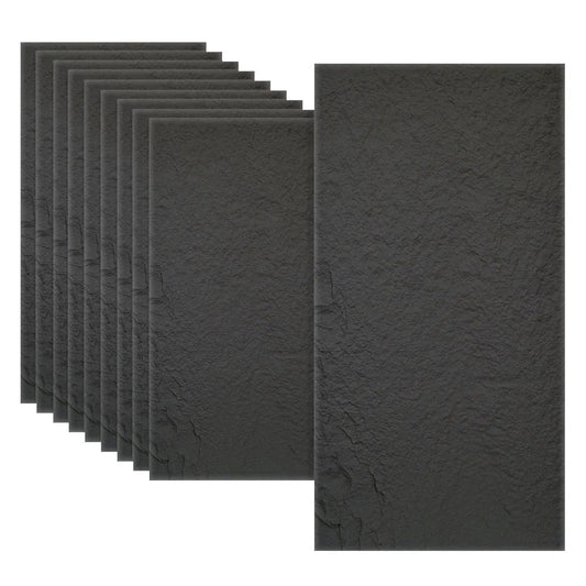 Set 10 x Panou Decorativ 3D, Naimeed D5736, ultrausor, design elegant, PU, 120 x 60 x 3 cm, Negru