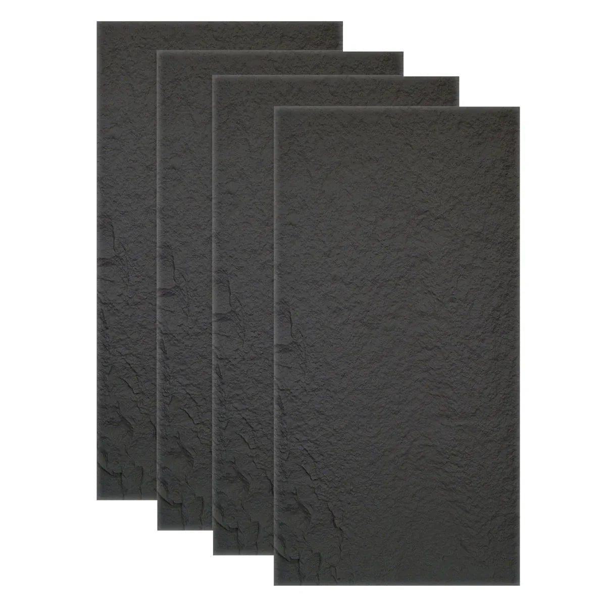 Set 4 x Panou Decorativ 3D, Naimeed D5736, ultrausor, design elegant, PU, 120 x 60 x 3 cm, Negru