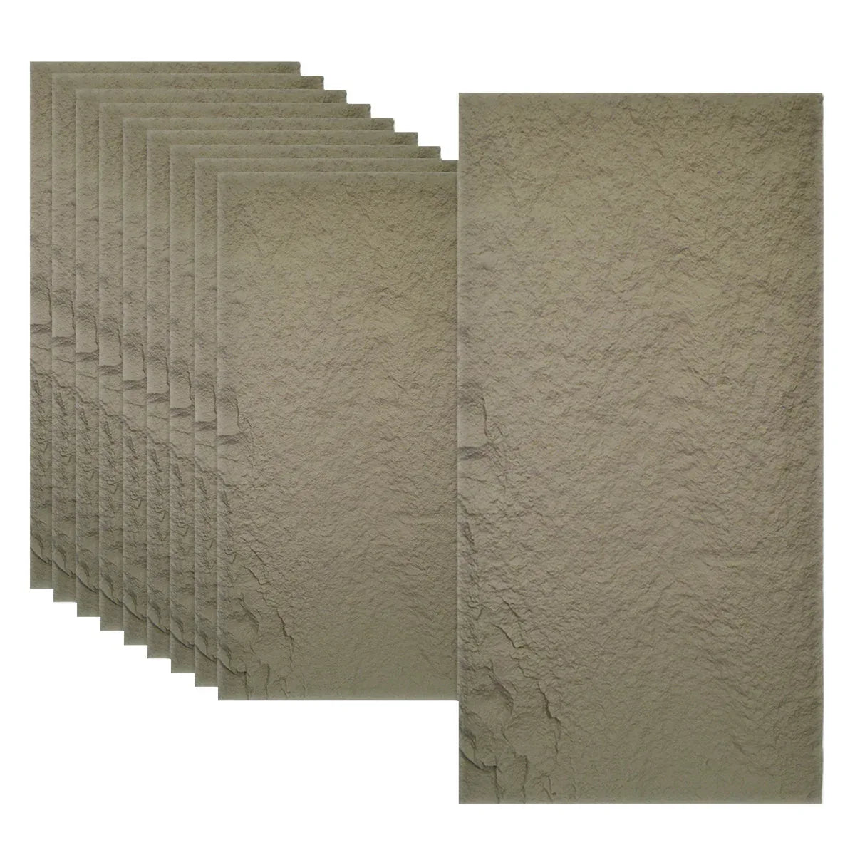 Set 10 x Panou Decorativ 3D, Naimeed D5737, ultrausor, design elegant, PU, 120 x 60 x 3 cm, Crem
