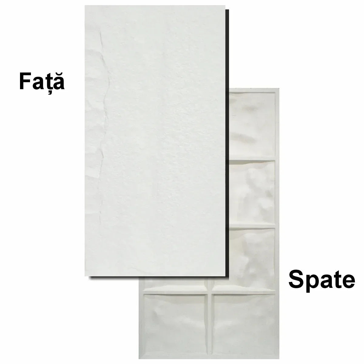 Set 4 x Panou Decorativ 3D, Naimeed D5738, ultrausor, design elegant, PU, 120 x 60 x 3 cm, Alb