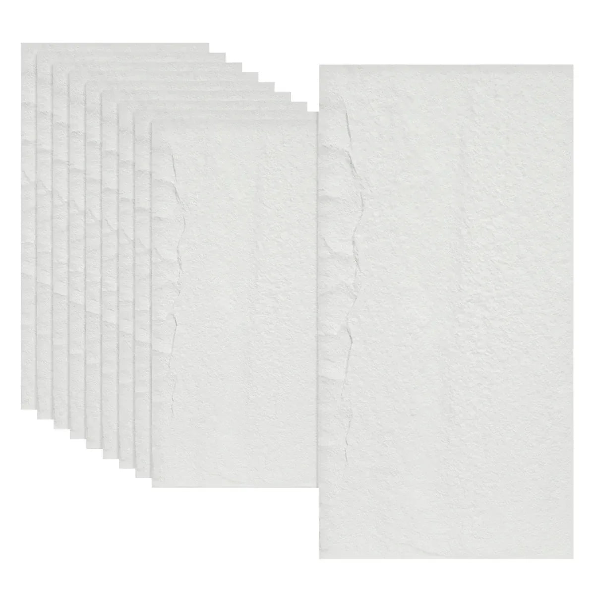 Set 10 x Panou Decorativ 3D, Naimeed D5738, ultrausor, design elegant, PU, 120 x 60 x 3 cm, Alb