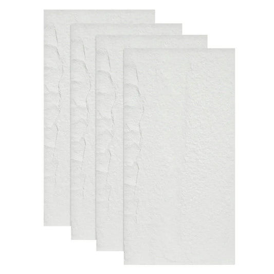 Set 4 x Panou Decorativ 3D, Naimeed D5738, ultrausor, design elegant, PU, 120 x 60 x 3 cm, Alb
