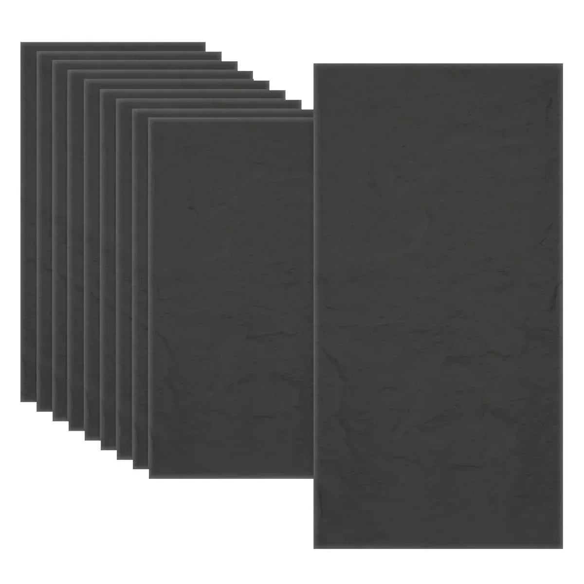Set 10 x Panou Decorativ 3D, Naimeed D5746, ultrausor, design elegant, PU, 120 x 60 x 3 cm, Negru