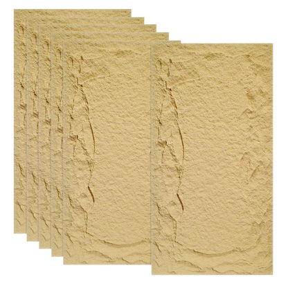 Set 6 x Panou Decorativ 3D, Naimeed D5749, ultrausor, design elegant, PU, 120 x 60 x 5 cm, Crem