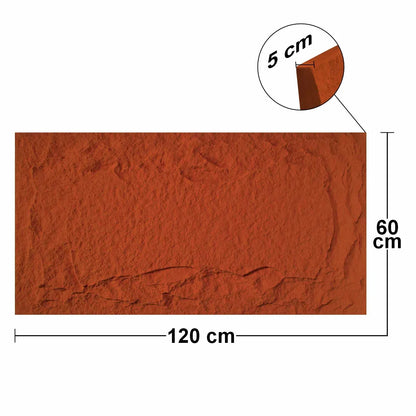 Set 6 x Panou Decorativ 3D, Naimeed D5755, ultrausor, design elegant, PU, 120 x 60 x 5 cm, Rosu