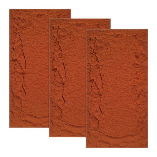 Set 3 x Panou Decorativ 3D, Naimeed D5750, ultrausor, design elegant, PU, 120 x 60 x 5 cm, Rosu
