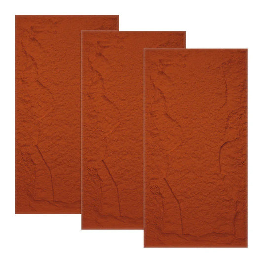 Set 3 x Panou Decorativ 3D, Naimeed D5755, ultrausor, design elegant, PU, 120 x 60 x 5 cm, Rosu