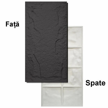 Set 3 x Panou Decorativ 3D, Naimeed D5756, ultrausor, design elegant, PU, 120 x 60 x 5 cm, Negru