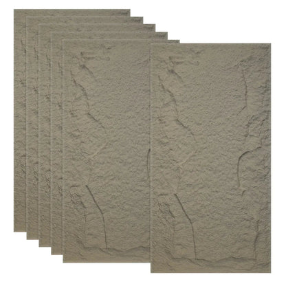 Set 6 x Panou Decorativ 3D, Naimeed D5757, ultrausor, design elegant, PU, 120 x 60 x 5 cm, Maro