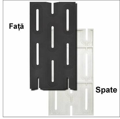Set 4 x Panou Decorativ 3D, Naimeed D5765, ultrausor, design elegant, PU, 120 x 60 x 3 cm, Negru