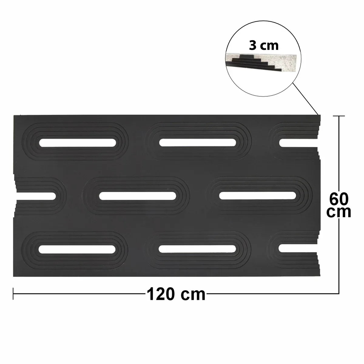 Set 4 x Panou Decorativ 3D, Naimeed D5765, ultrausor, design elegant, PU, 120 x 60 x 3 cm, Negru