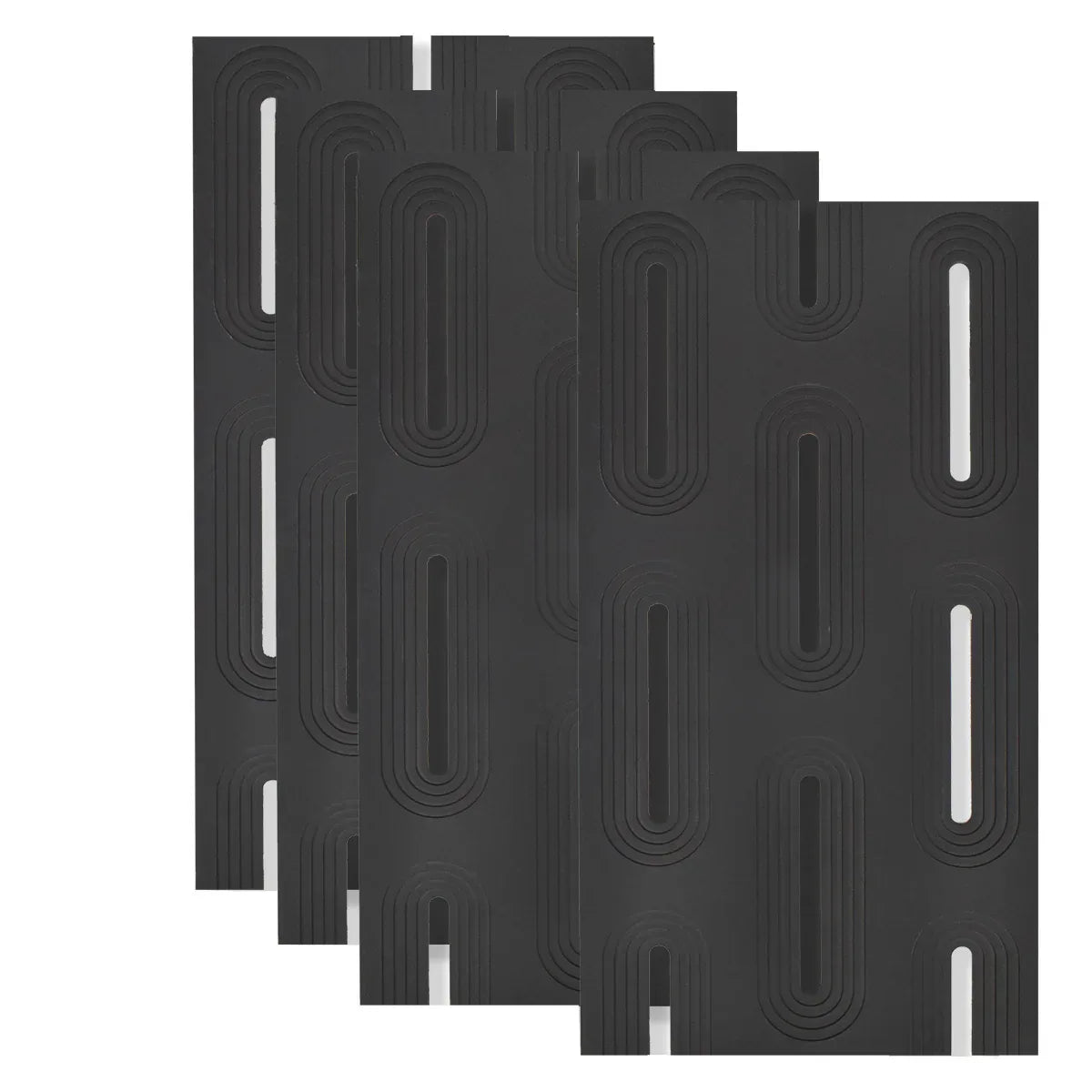 Set 4 x Panou Decorativ 3D, Naimeed D5765, ultrausor, design elegant, PU, 120 x 60 x 3 cm, Negru