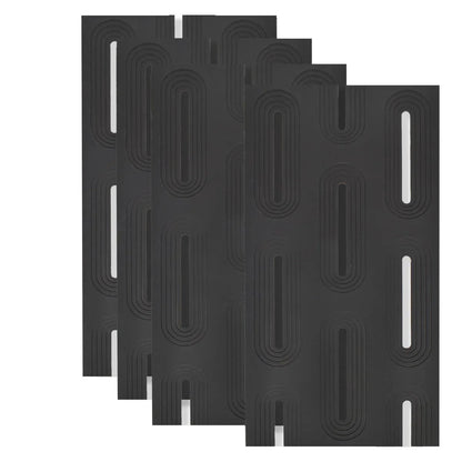 Set 4 x Panou Decorativ 3D, Naimeed D5765, ultrausor, design elegant, PU, 120 x 60 x 3 cm, Negru