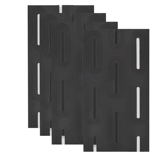 Set 4 x Panou Decorativ 3D, Naimeed D5765, ultrausor, design elegant, PU, 120 x 60 x 3 cm, Negru