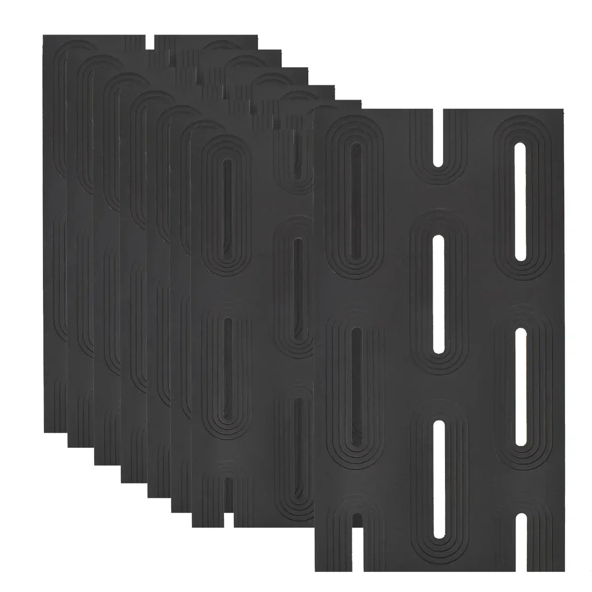 Set 8 x Panou Decorativ 3D, Naimeed D5765, ultrausor, design elegant, PU, 120 x 60 x 3 cm, Negru