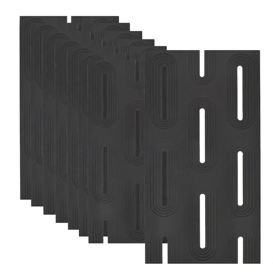 Set 8 x Panou Decorativ 3D, Naimeed D5765, ultrausor, design elegant, PU, 120 x 60 x 3 cm, Negru